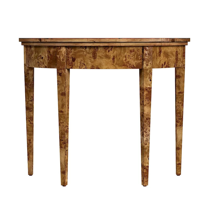 Table console demi-lune Hampton en loupe 36