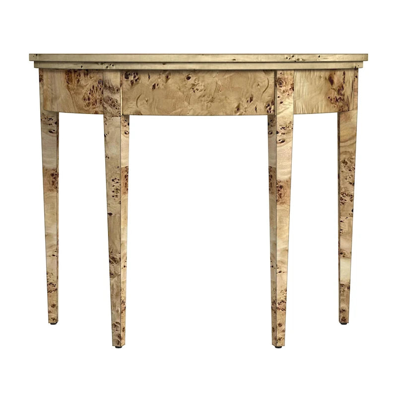 Table console demi-lune Hampton en loupe 36