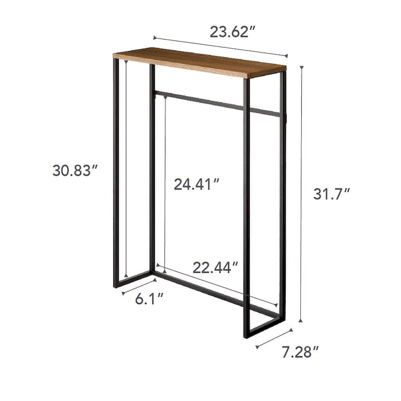 Console de table étroite Yamazaki Home, Acier, Charge max. 5 kg - L 18,5 x l 60 x H 80,5 cm