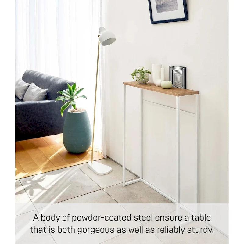 Console de table étroite Yamazaki Home, Acier, Charge max. 5 kg - L 18,5 x l 60 x H 80,5 cm