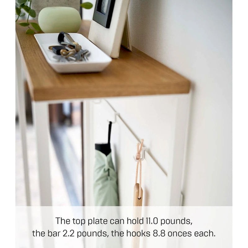Console de table étroite Yamazaki Home, Acier, Charge max. 5 kg - L 18,5 x l 60 x H 80,5 cm