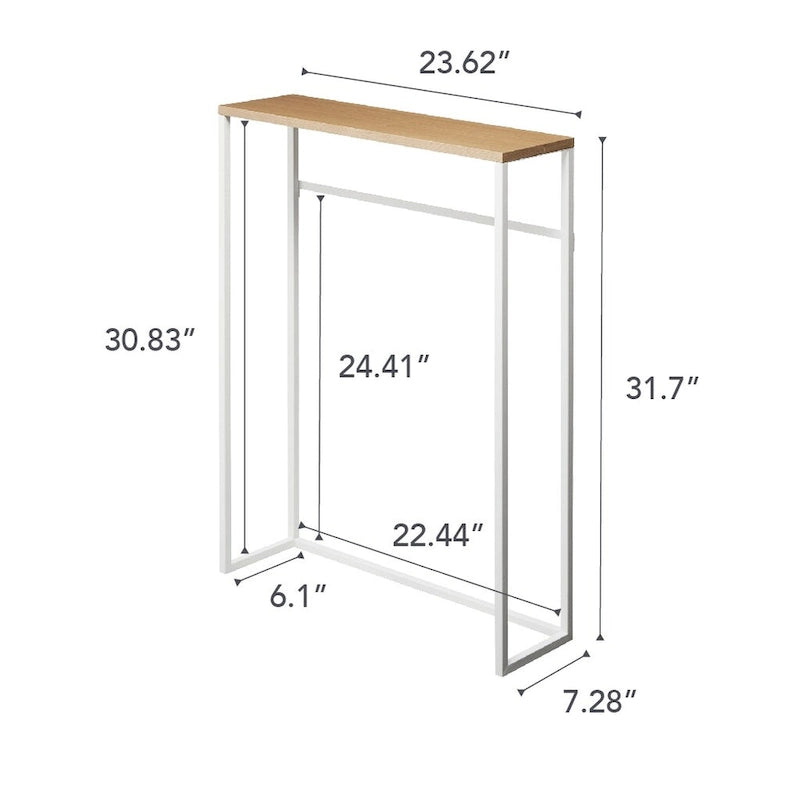 Console de table étroite Yamazaki Home, Acier, Charge max. 5 kg - L 18,5 x l 60 x H 80,5 cm
