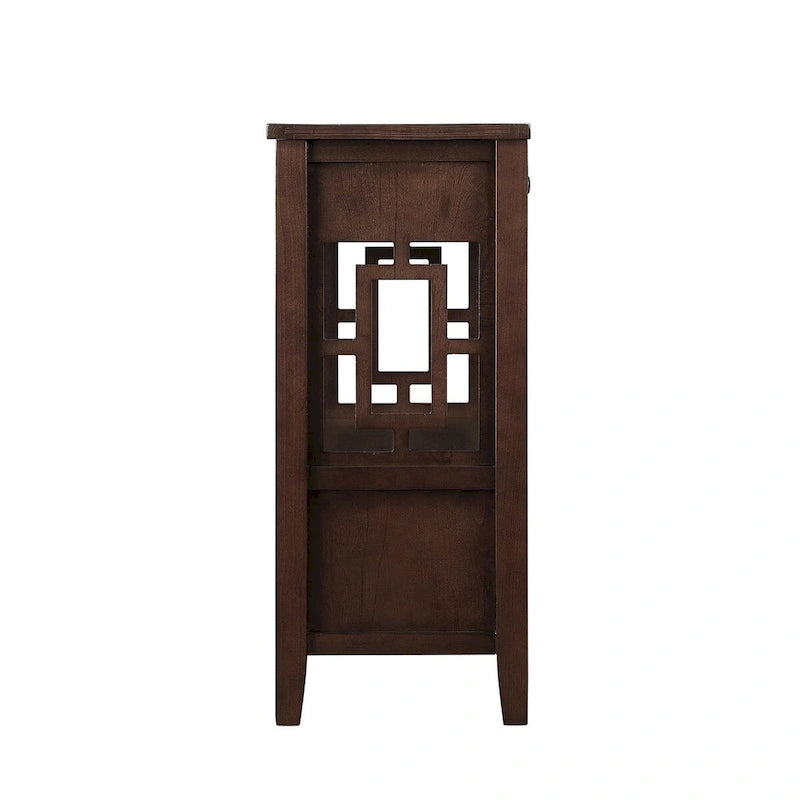 Console en bois Table d'entrée et de canapé avec 4 tiroirs et 1 étagère de rangement pour entrée, salon ou chambre