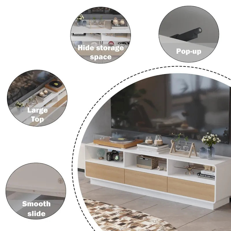 Meuble TV tiroir innovant Rebound : fusion de fonctionnalité et de style - 70,9