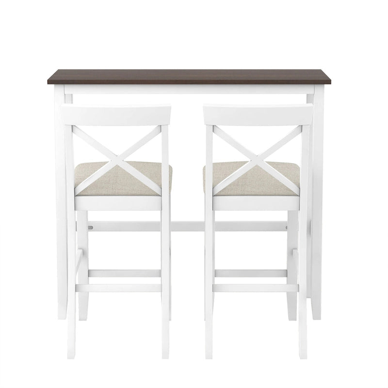 Ensemble de 3 pièces de salle à manger rectangulaire en bois pour bar