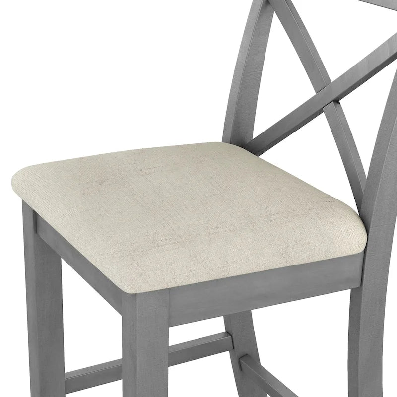 Ensemble de 3 pièces de salle à manger rectangulaire en bois pour bar