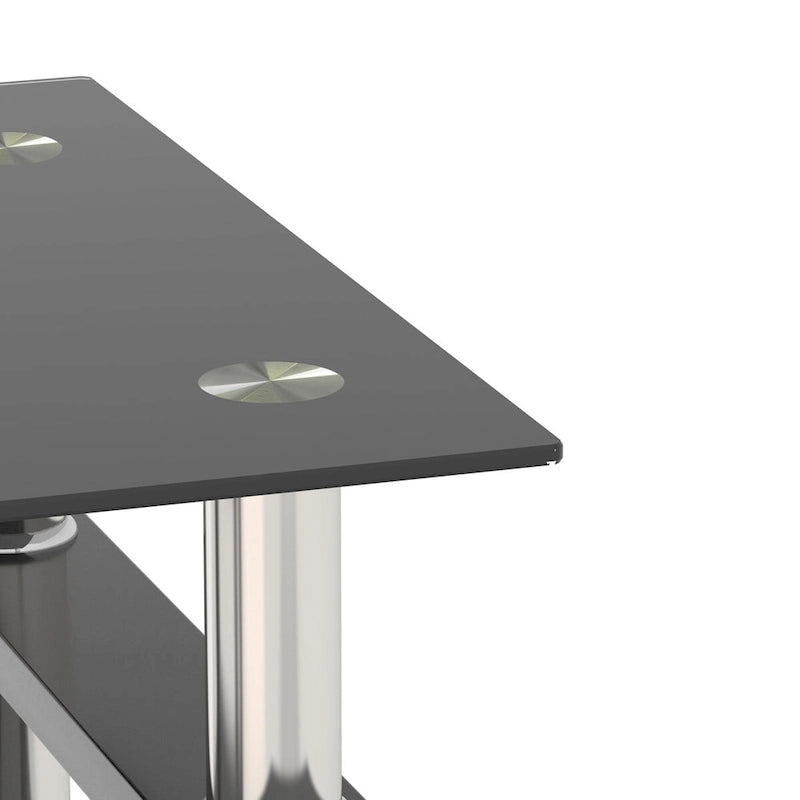 Lot de 2 tables basses modernes en verre trempé