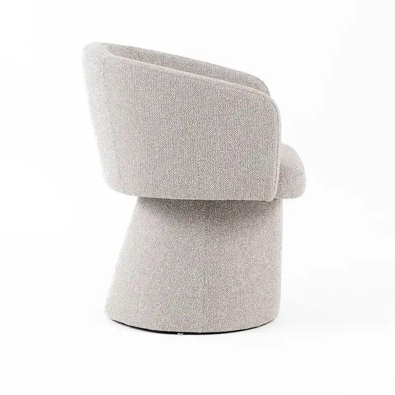 Chaise de salle à manger d'appoint de 24 pouces, assise rembourrée et dossier Windsor, lin gris
