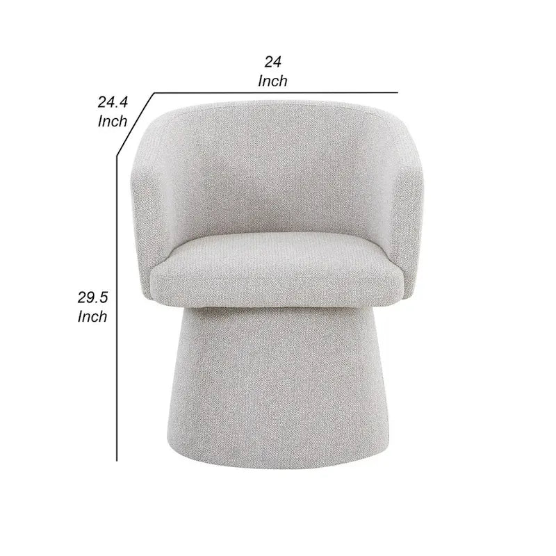 Chaise de salle à manger d'appoint de 24 pouces, assise rembourrée et dossier Windsor, lin gris