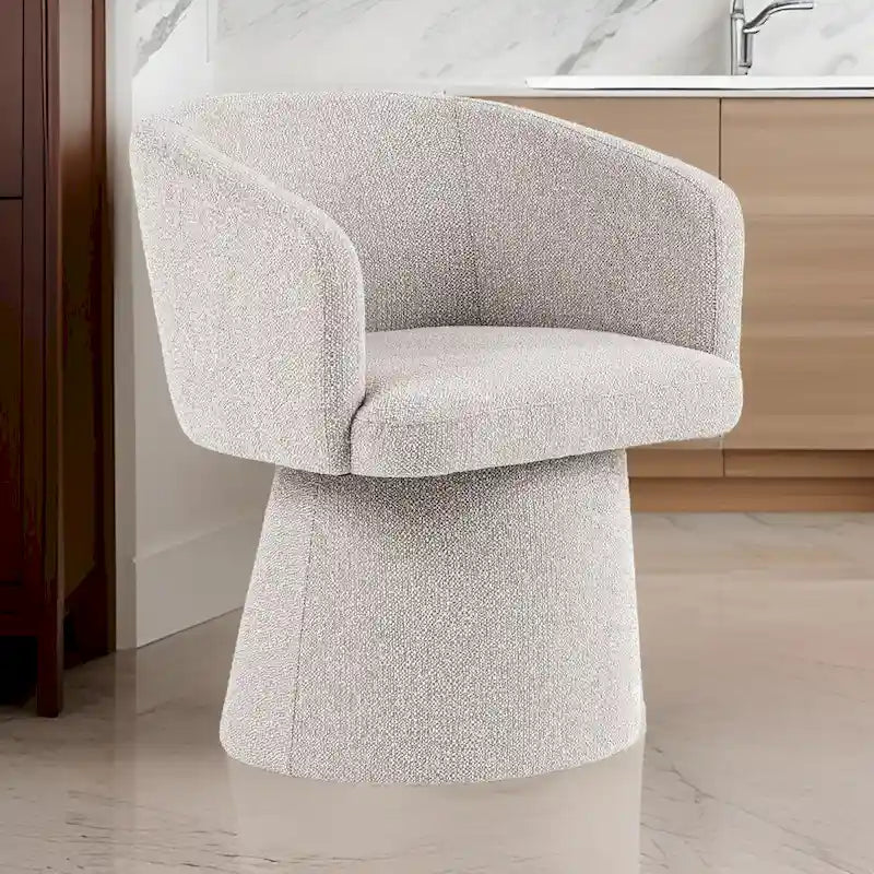 Chaise de salle à manger d'appoint de 24 pouces, assise rembourrée et dossier Windsor, lin gris