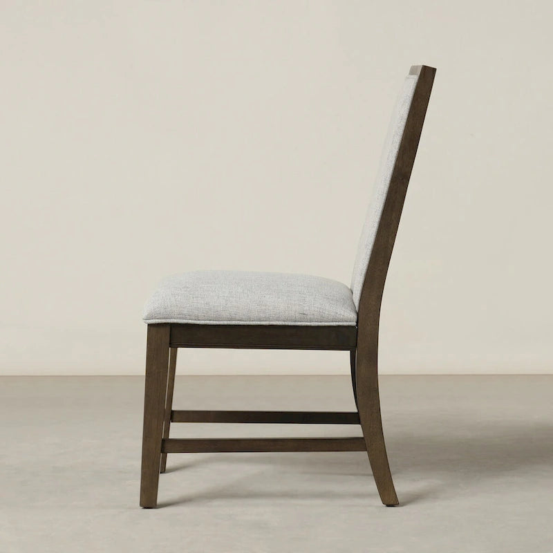 Chaises de salle à manger rembourrées en bois massif Aberll de Roundhill Furniture, lot de 2, gris