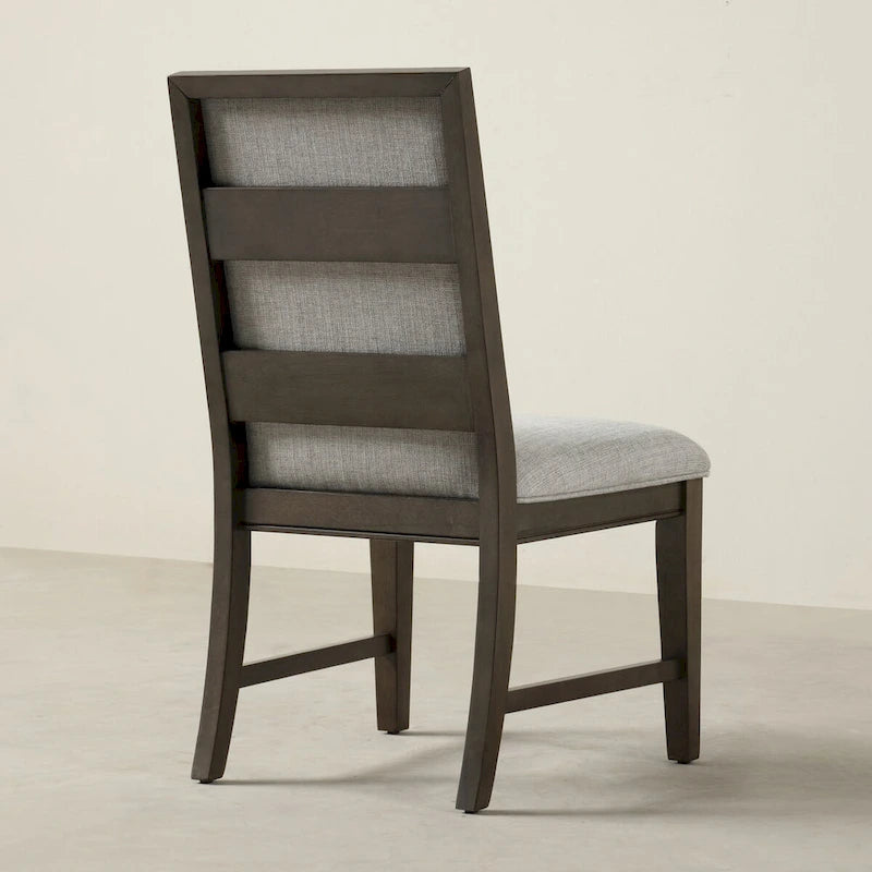 Chaises de salle à manger rembourrées en bois massif Aberll de Roundhill Furniture, lot de 2, gris