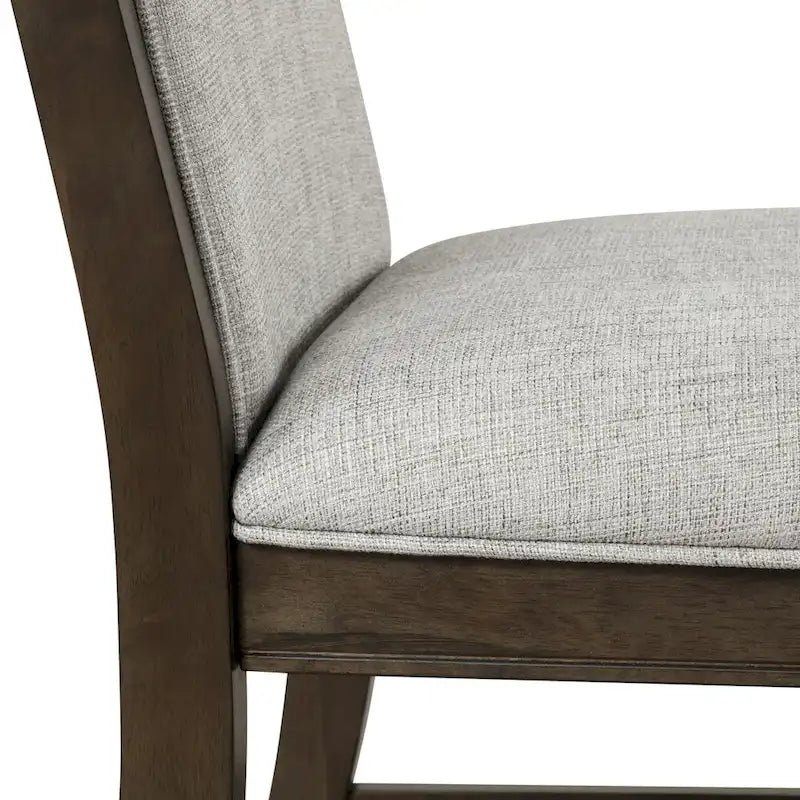 Chaises de salle à manger rembourrées en bois massif Aberll de Roundhill Furniture, lot de 2, gris