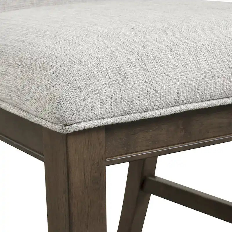 Chaises de salle à manger rembourrées en bois massif Aberll de Roundhill Furniture, lot de 2, gris