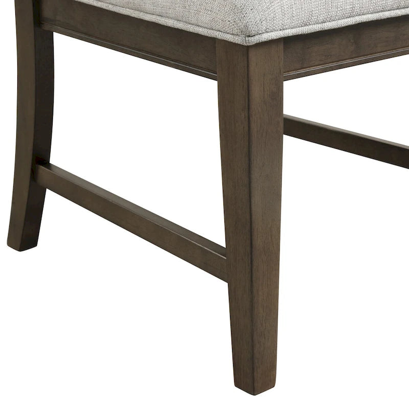 Chaises de salle à manger rembourrées en bois massif Aberll de Roundhill Furniture, lot de 2, gris