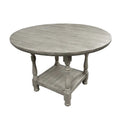 Table ronde en bois à hauteur de comptoir avec 1 étagère gris clair - Gris clair