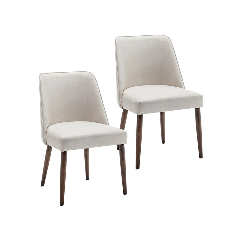 Porthos Home – Chaises de salle à manger Nev en tissu avec pieds en bois, lot de 2