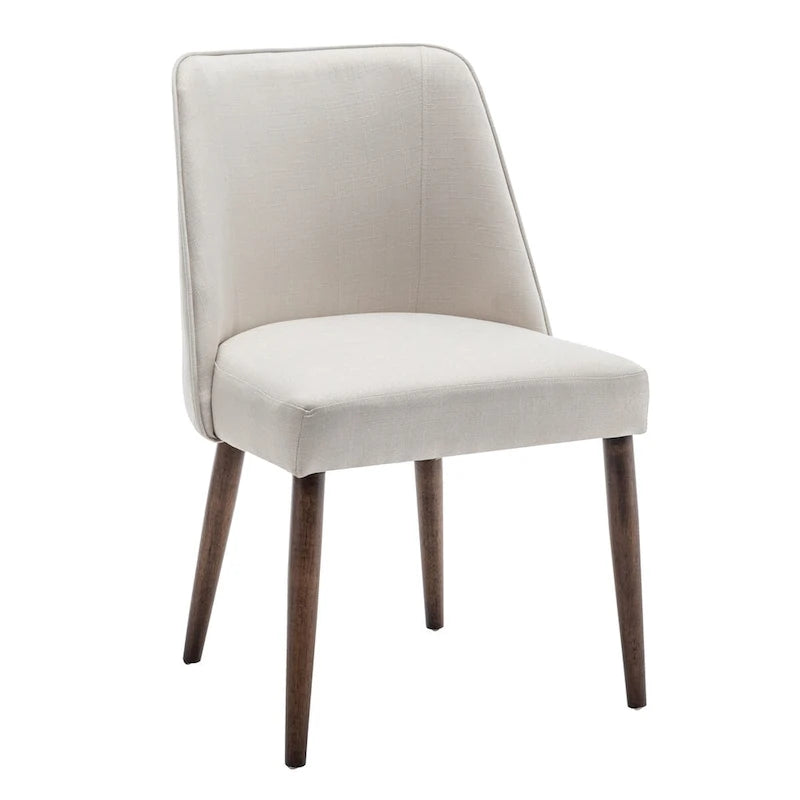 Porthos Home – Chaises de salle à manger Nev en tissu avec pieds en bois, lot de 2