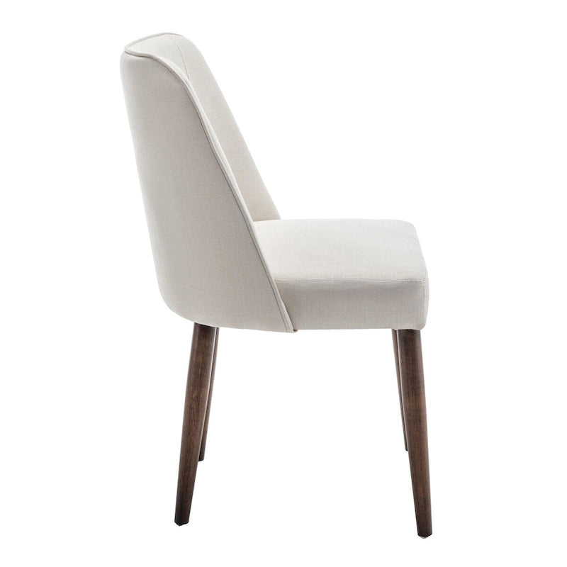 Porthos Home – Chaises de salle à manger Nev en tissu avec pieds en bois, lot de 2