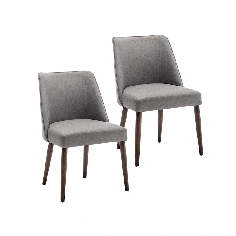 Porthos Home – Chaises de salle à manger Nev en tissu avec pieds en bois, lot de 2