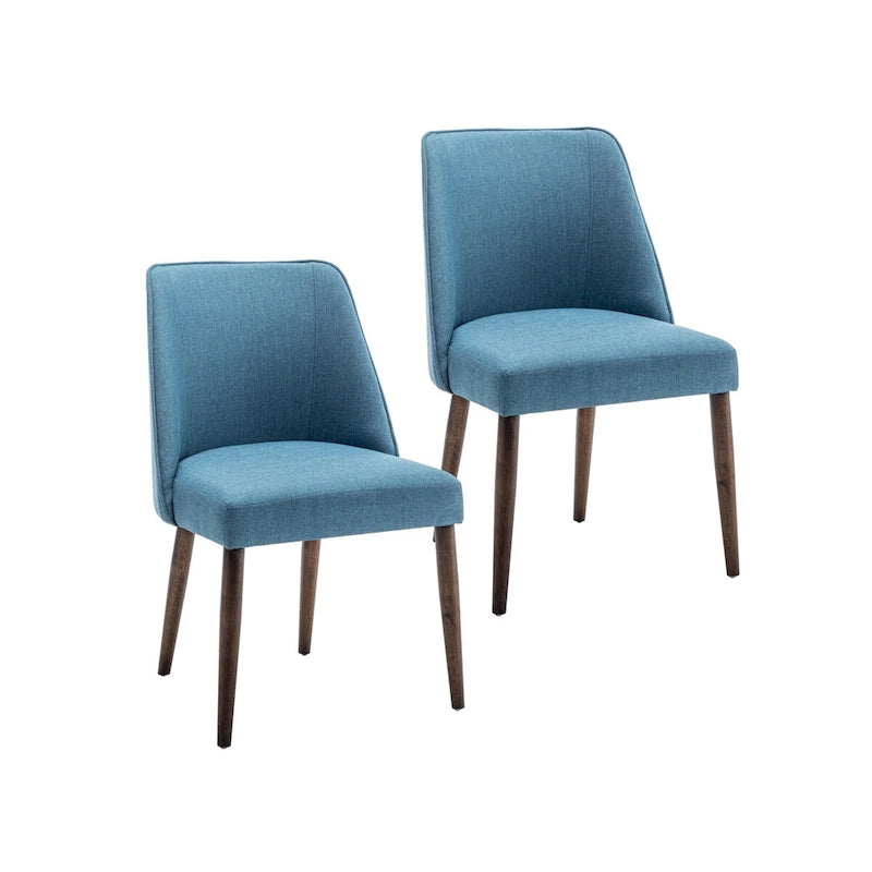 Porthos Home – Chaises de salle à manger Nev en tissu avec pieds en bois, lot de 2