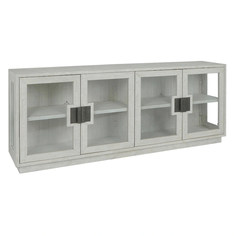 Bahut Classic Home Larson 90 en pin recyclé et verre