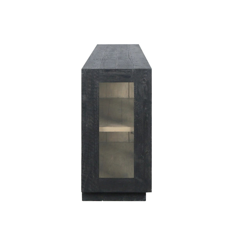 Bahut Classic Home Larson 90 en pin recyclé et verre