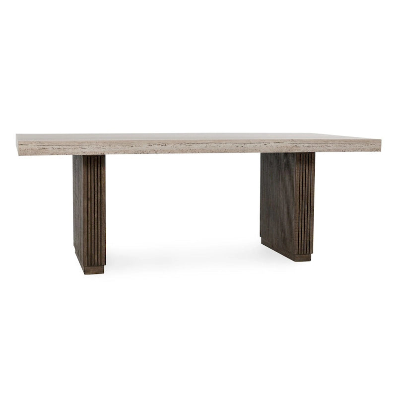 Table à manger Ollie 82 en stratifié travertin de Kosas Home, coloris marron