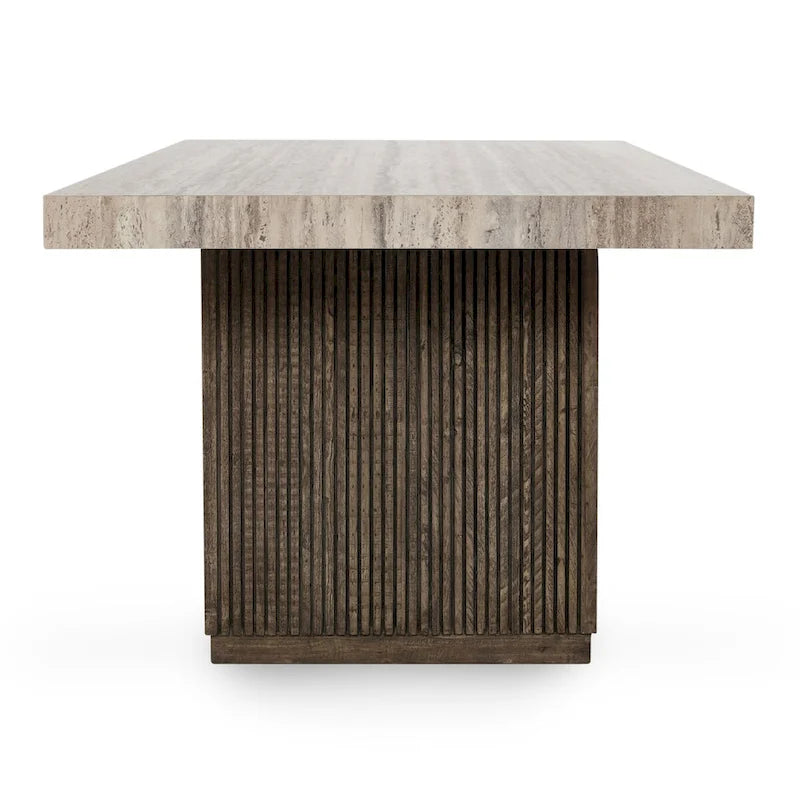 Table à manger Ollie 82 en stratifié travertin de Kosas Home, coloris marron