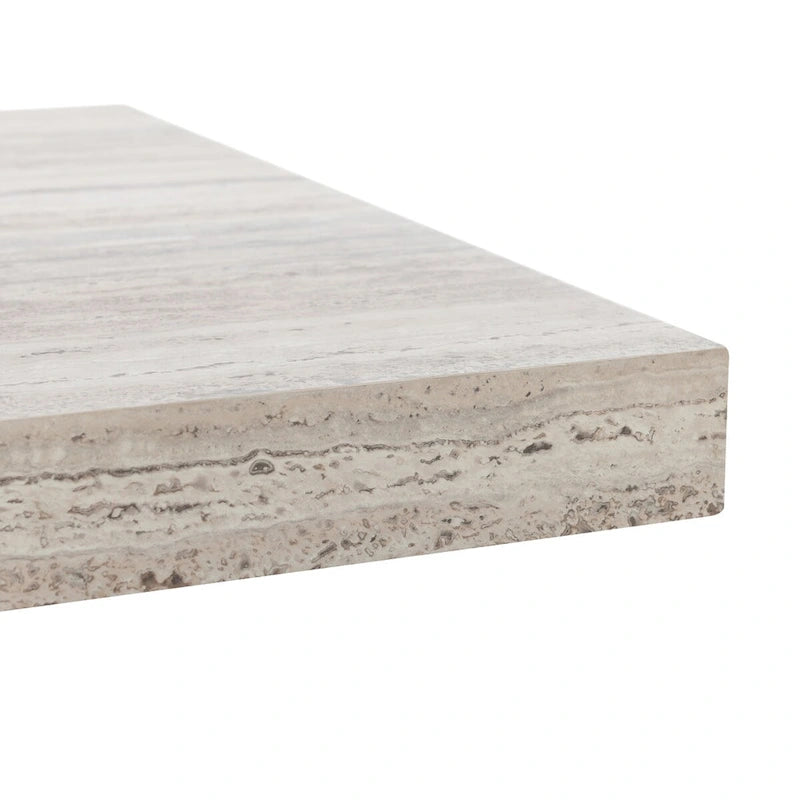 Table à manger Ollie 82 en stratifié travertin de Kosas Home, coloris marron