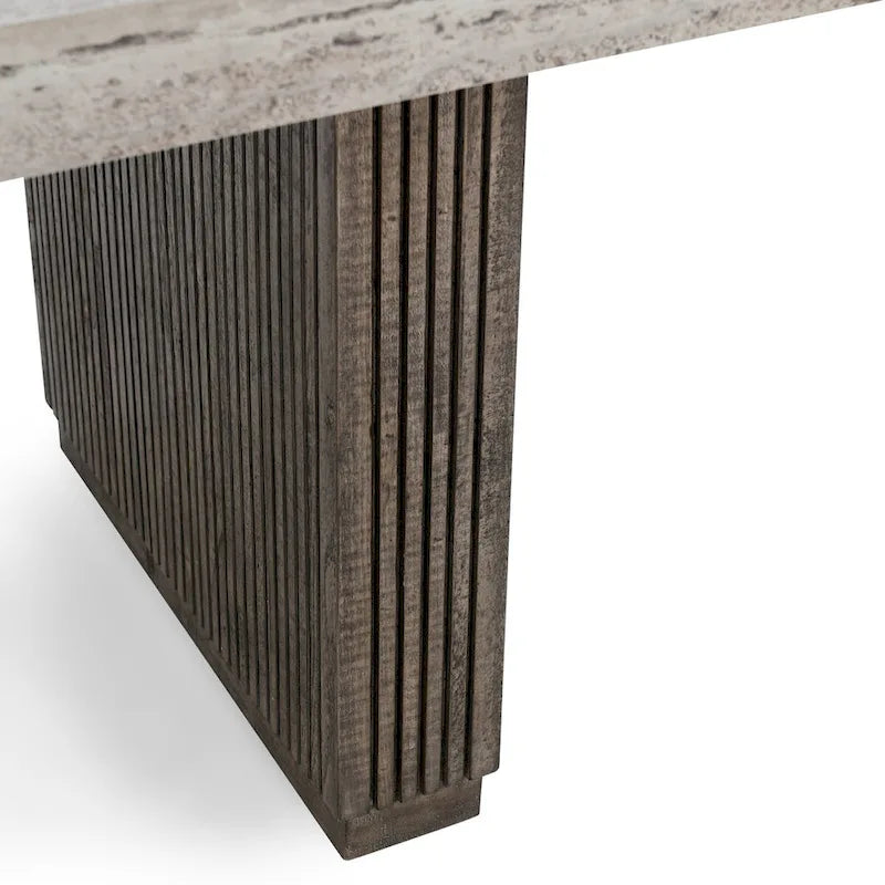 Table à manger Ollie 82 en stratifié travertin de Kosas Home, coloris marron