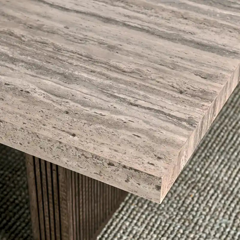 Table à manger Ollie 82 en stratifié travertin de Kosas Home, coloris marron