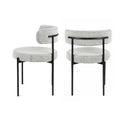 Chaises de salle à manger rondes modernes en bouclette, lot de 2