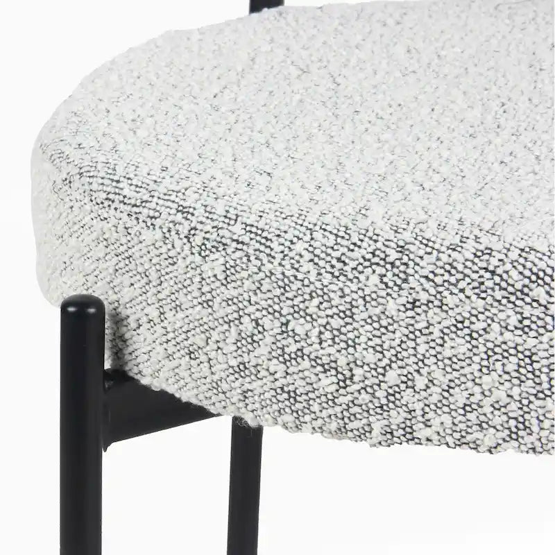 Chaises de salle à manger rondes modernes en bouclette, lot de 2