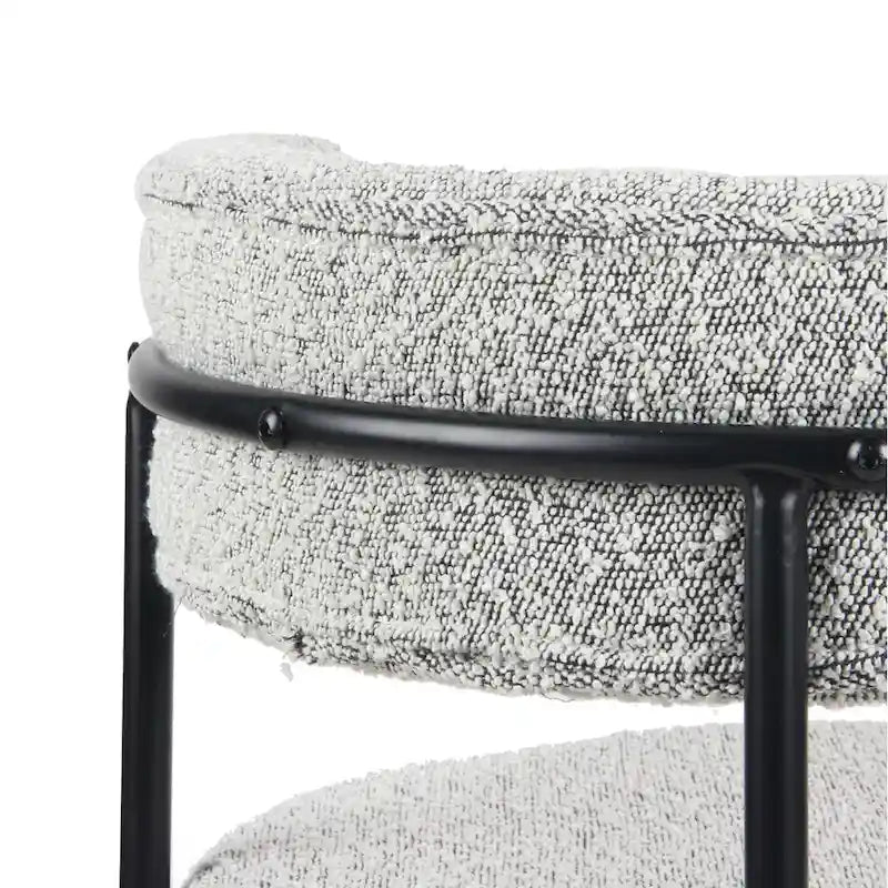 Chaises de salle à manger rondes modernes en bouclette, lot de 2