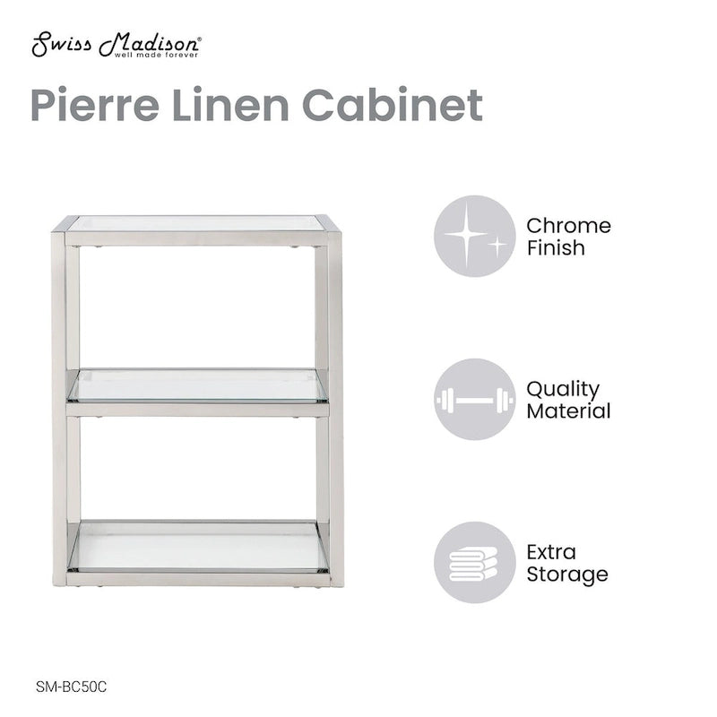 Meuble mural de salle de bain Pierre 16X20X10 en chrome
