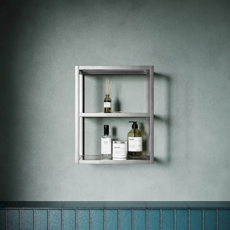 Meuble mural de salle de bain Pierre 16X20X10 en chrome