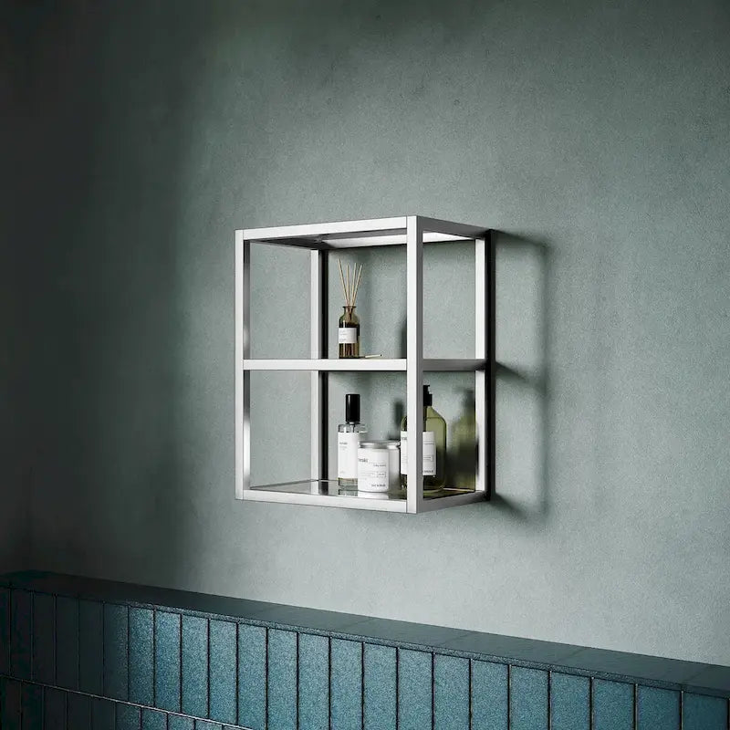 Meuble mural de salle de bain Pierre 16X20X10 en chrome