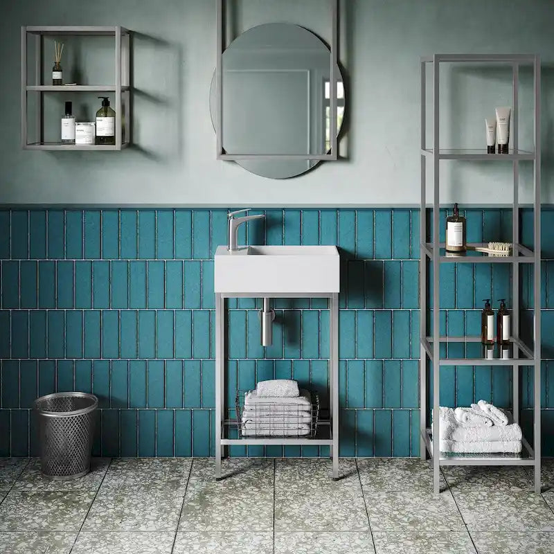 Meuble mural de salle de bain Pierre 16X20X10 en chrome