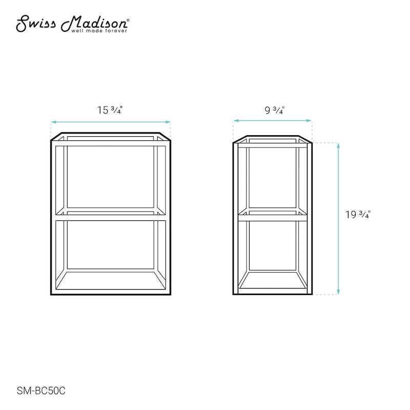 Meuble mural de salle de bain Pierre 16X20X10 en chrome