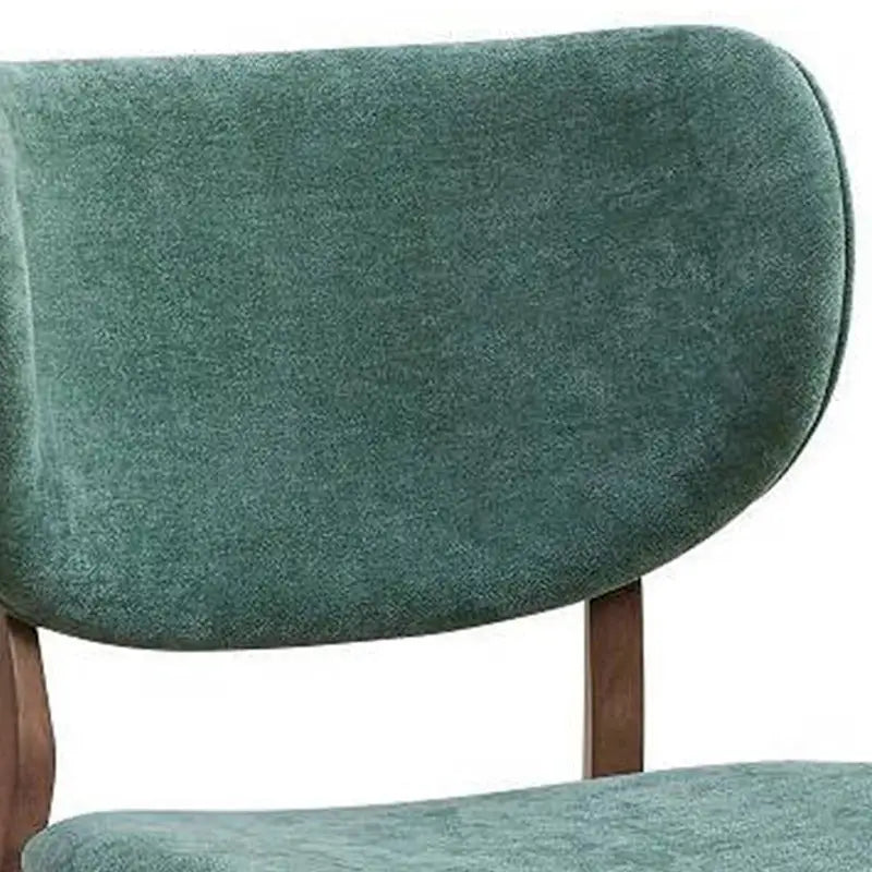 Lot de 2 chaises de salle à manger d'appoint Evis 23 pouces, noyer marron, tissu vert clair