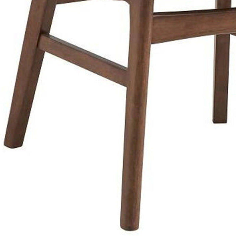 Lot de 2 chaises de salle à manger d'appoint Evis 23 pouces, noyer marron, tissu vert clair