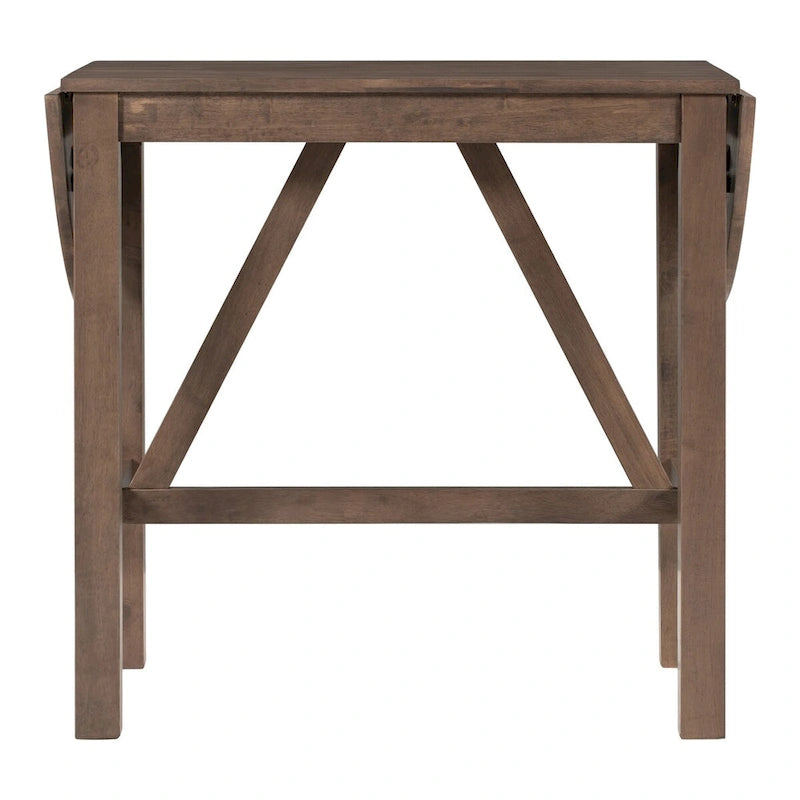Ensemble de salle à manger 3 pièces en bois à hauteur de comptoir avec rallonge pliable