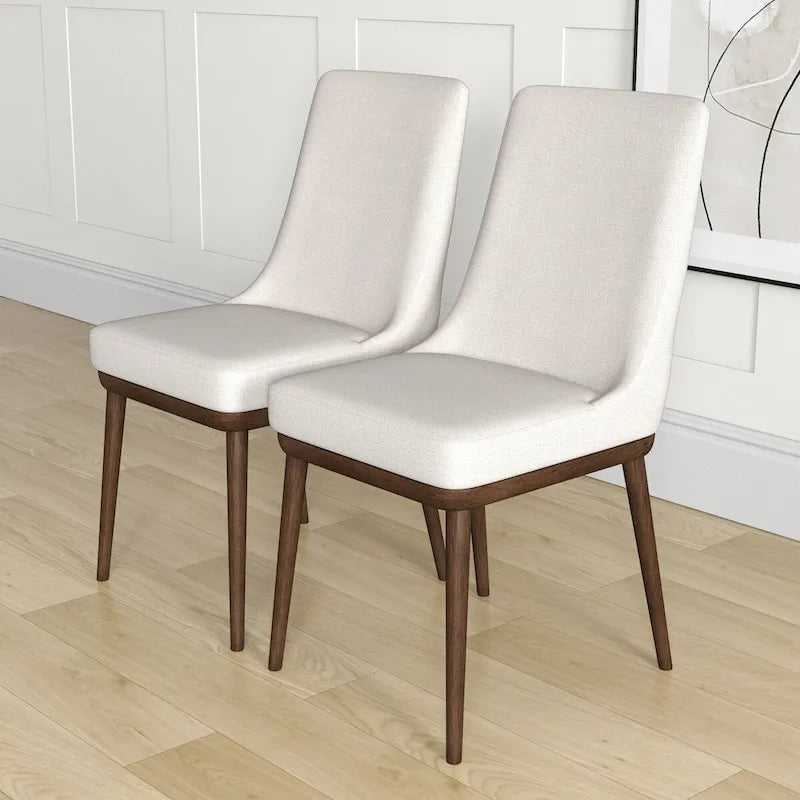 Chaise de salle à manger moderne Grayson Mid Century beige (lot de 2)