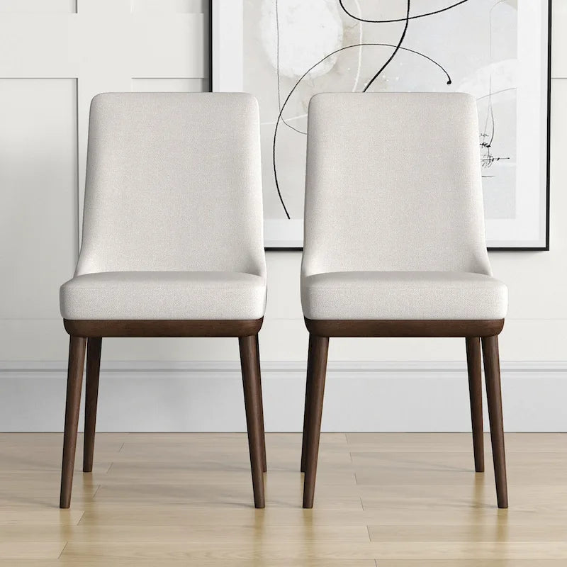 Chaise de salle à manger moderne Grayson Mid Century beige (lot de 2)