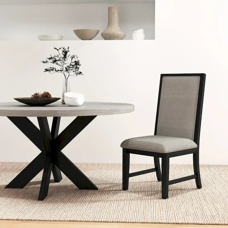Table à manger ronde Gates Roundhill Furniture, gris