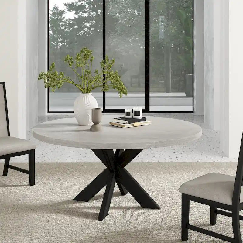 Table à manger ronde Gates Roundhill Furniture, gris