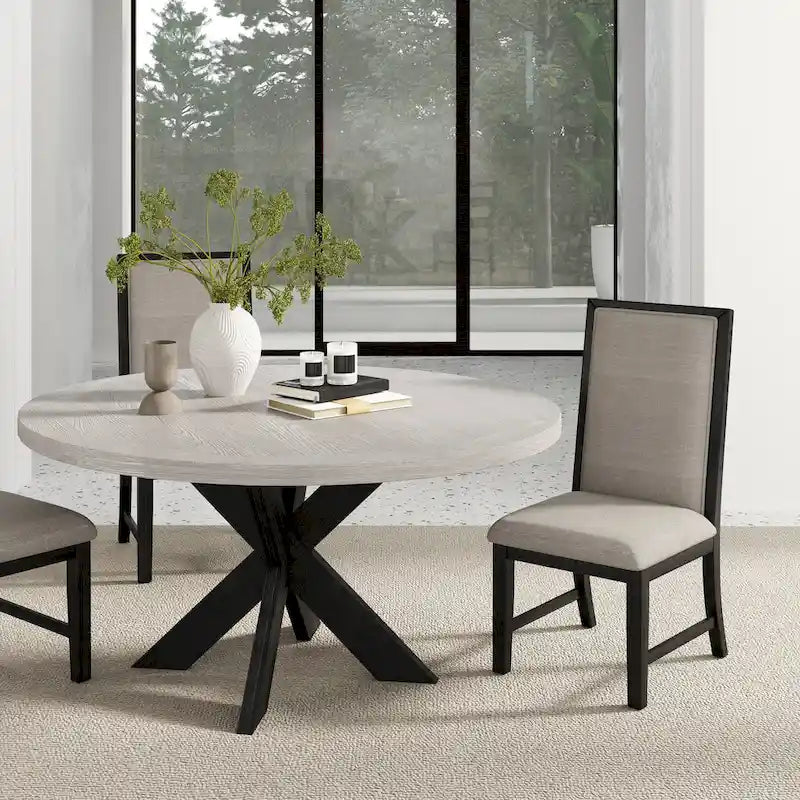 Table à manger ronde Gates Roundhill Furniture, gris