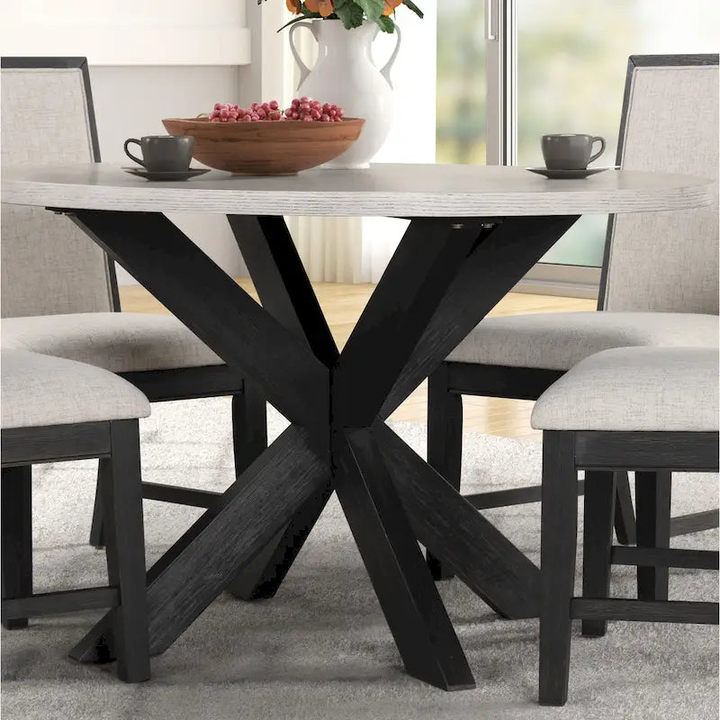 Table à manger ronde Gates Roundhill Furniture, gris
