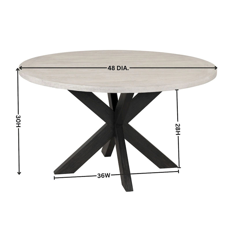 Table à manger ronde Gates Roundhill Furniture, gris